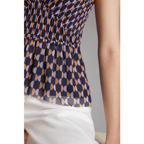 Anthropologie Navy and White Patterned Top - Picture 3 of 7